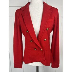 Gianni Bini Red Wool Blend Cardigan Sweater Double Breasted Gold Buttons Size M